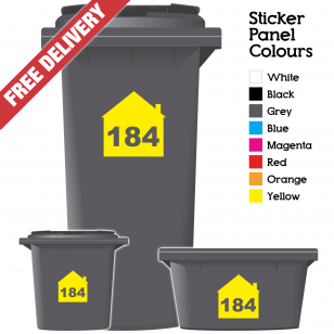 Wheelie Bin Sticker Numbers House Style (Pack Of 3)